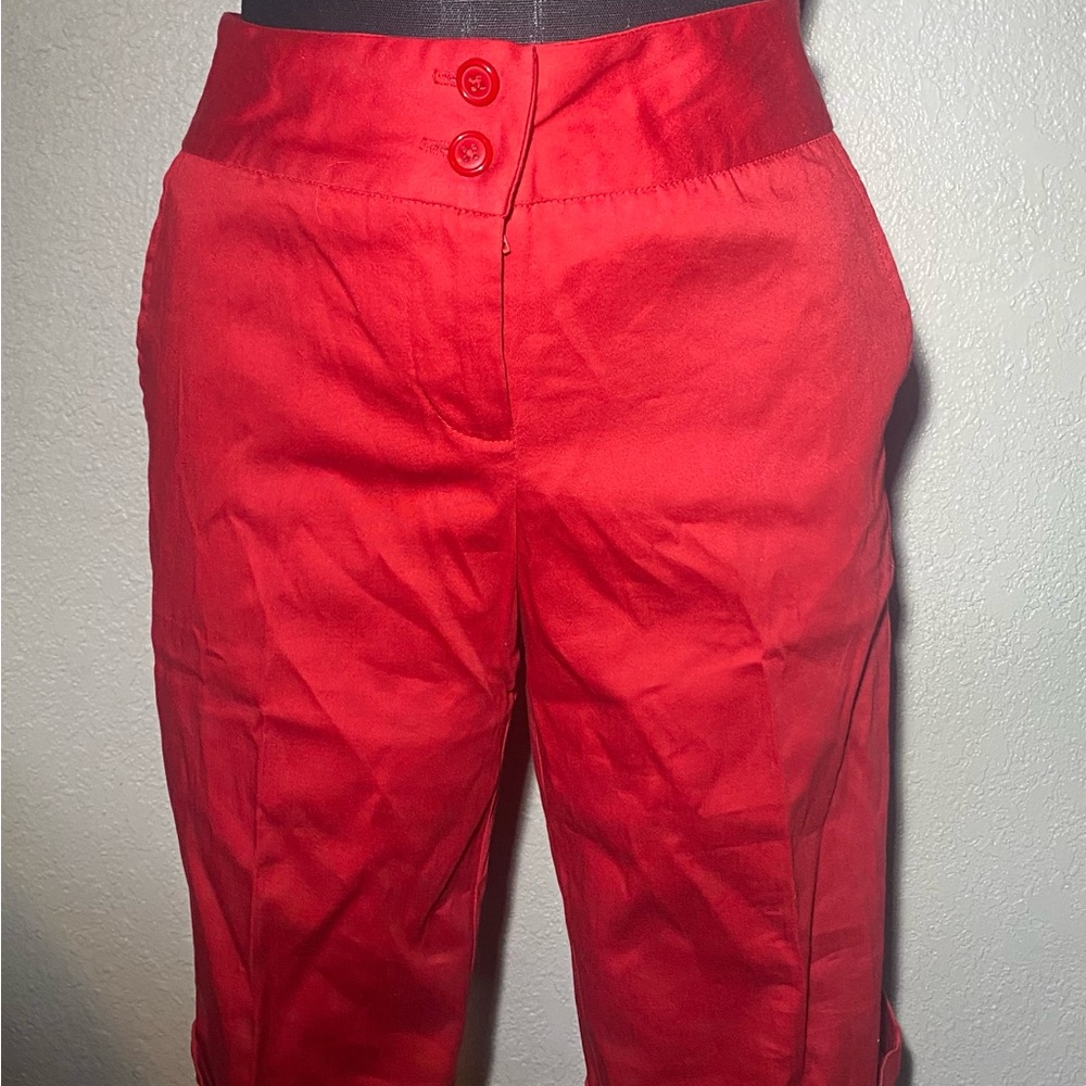 The Limited Vibrant Red High-Waisted Bermudan Shorts